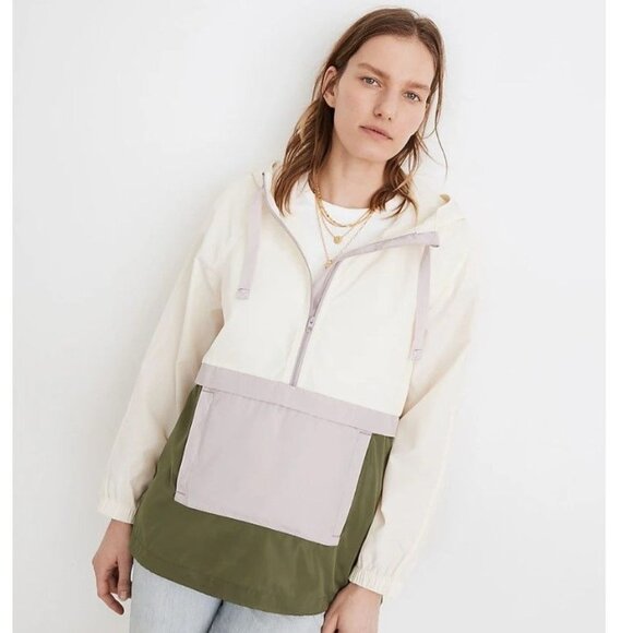 Madewell Jackets & Blazers - Madewell (Re)sourced Raincheck Packable Popover Rain Jacket Size Large